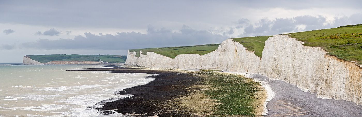 Chalk cliffs on the Channel coast.