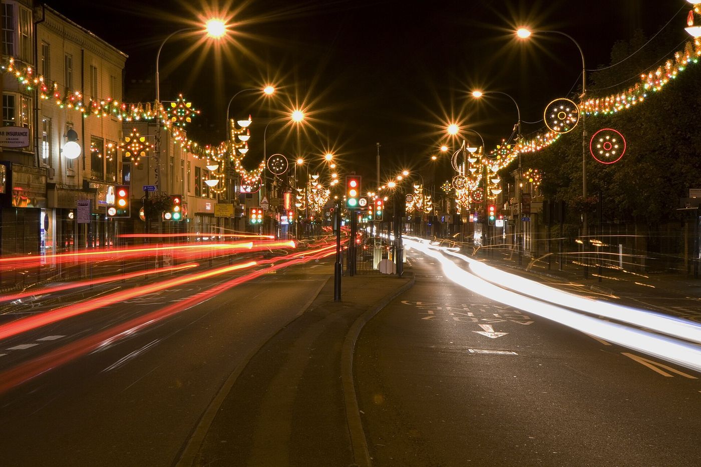 Diwali lights on Belgrave Road in Leicester, where the switch-on has been held since 1983.