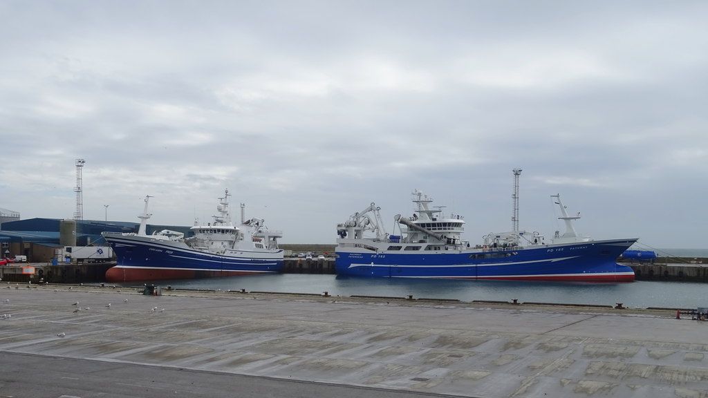 Pelagic trawlers in Peterhead harbour, where 31,000 tonnes of mackerel were landed last month.