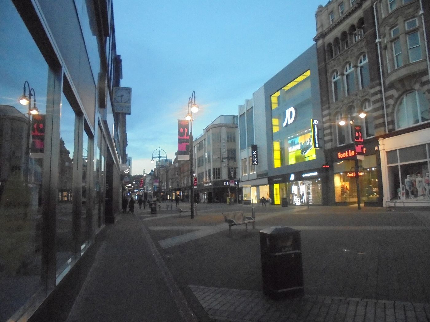 Shoppers on Briggate in Leeds city centre.