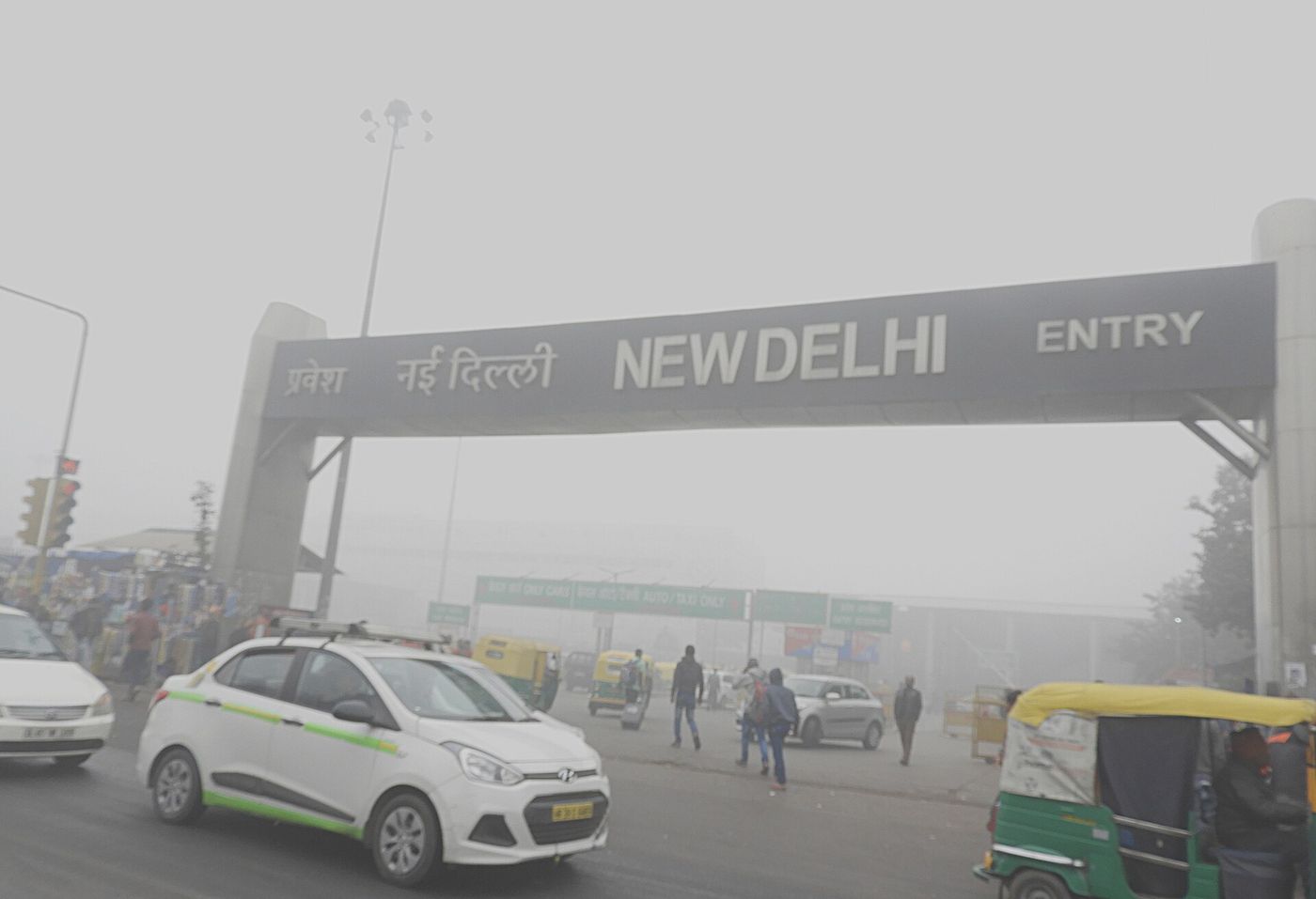 Haze over central Delhi during the autumn pollution season.