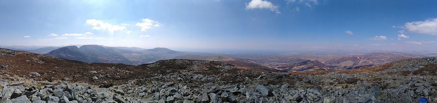 Pen-y-Pass, the busiest starting point for Yr Wyddfa, on a summer weekend.