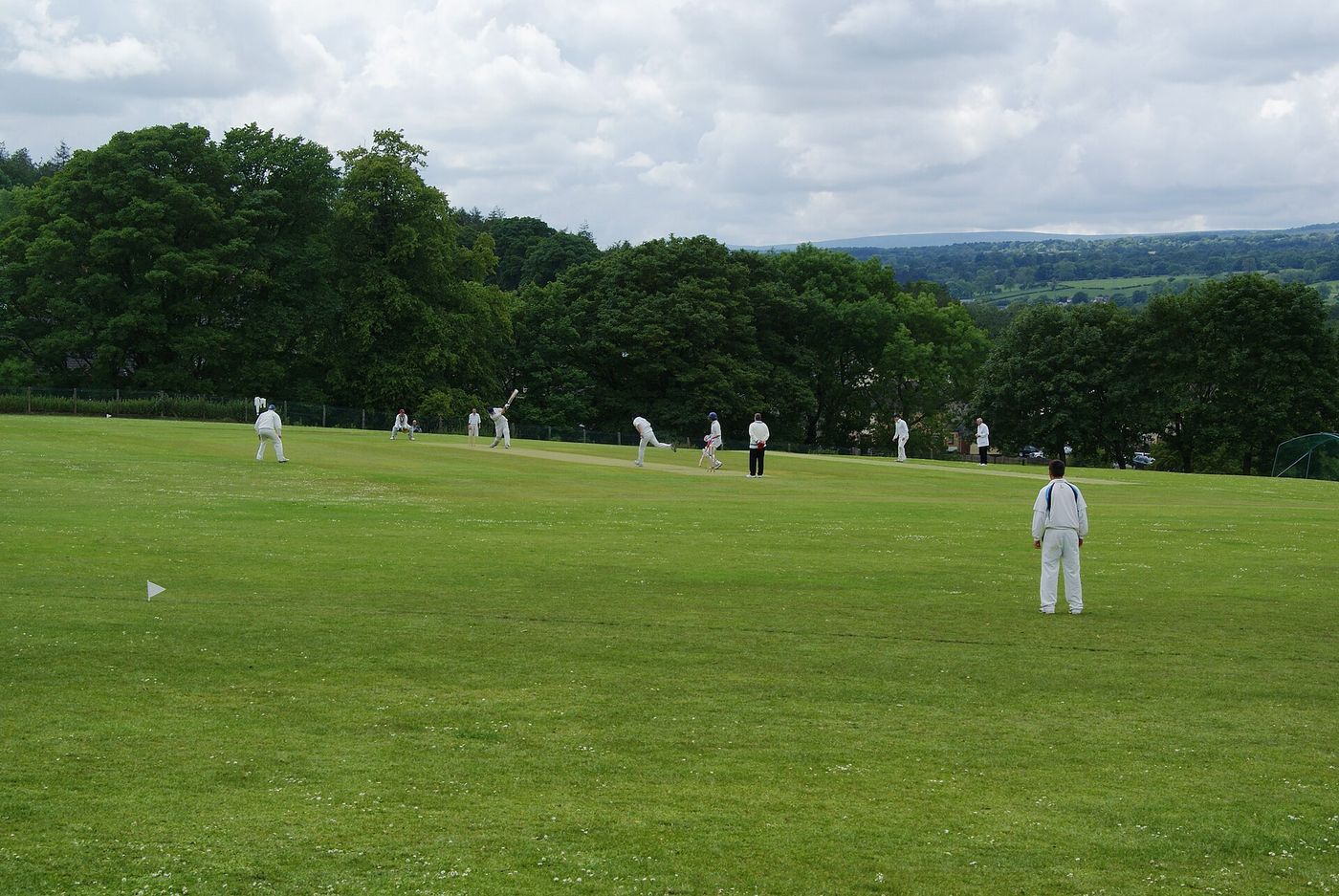 A village cricket ground in County Durham at the end of the season.
