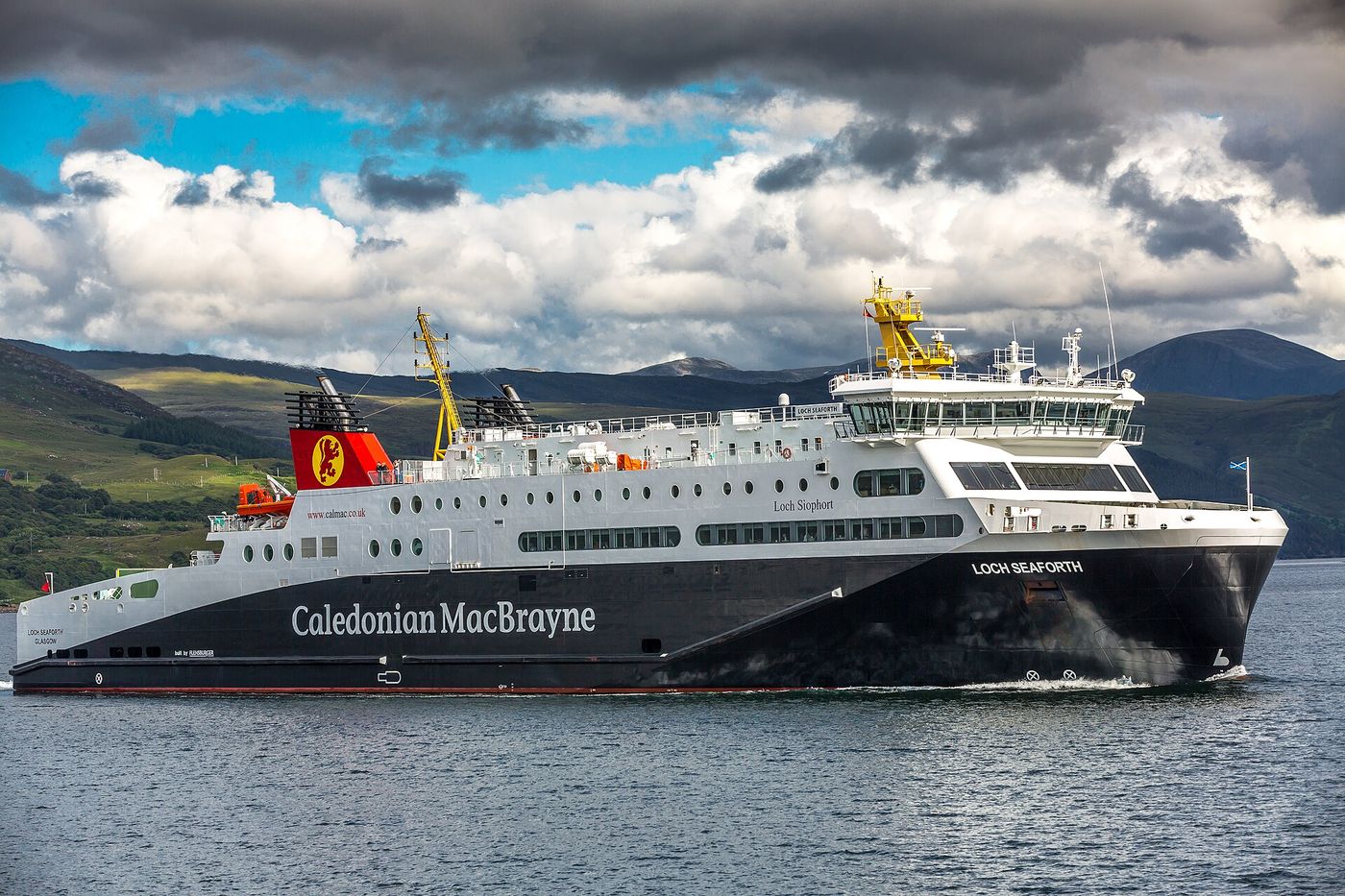 A CalMac ferry approaching a Hebridean pier; Tideline was shot across three islands over a single winter.