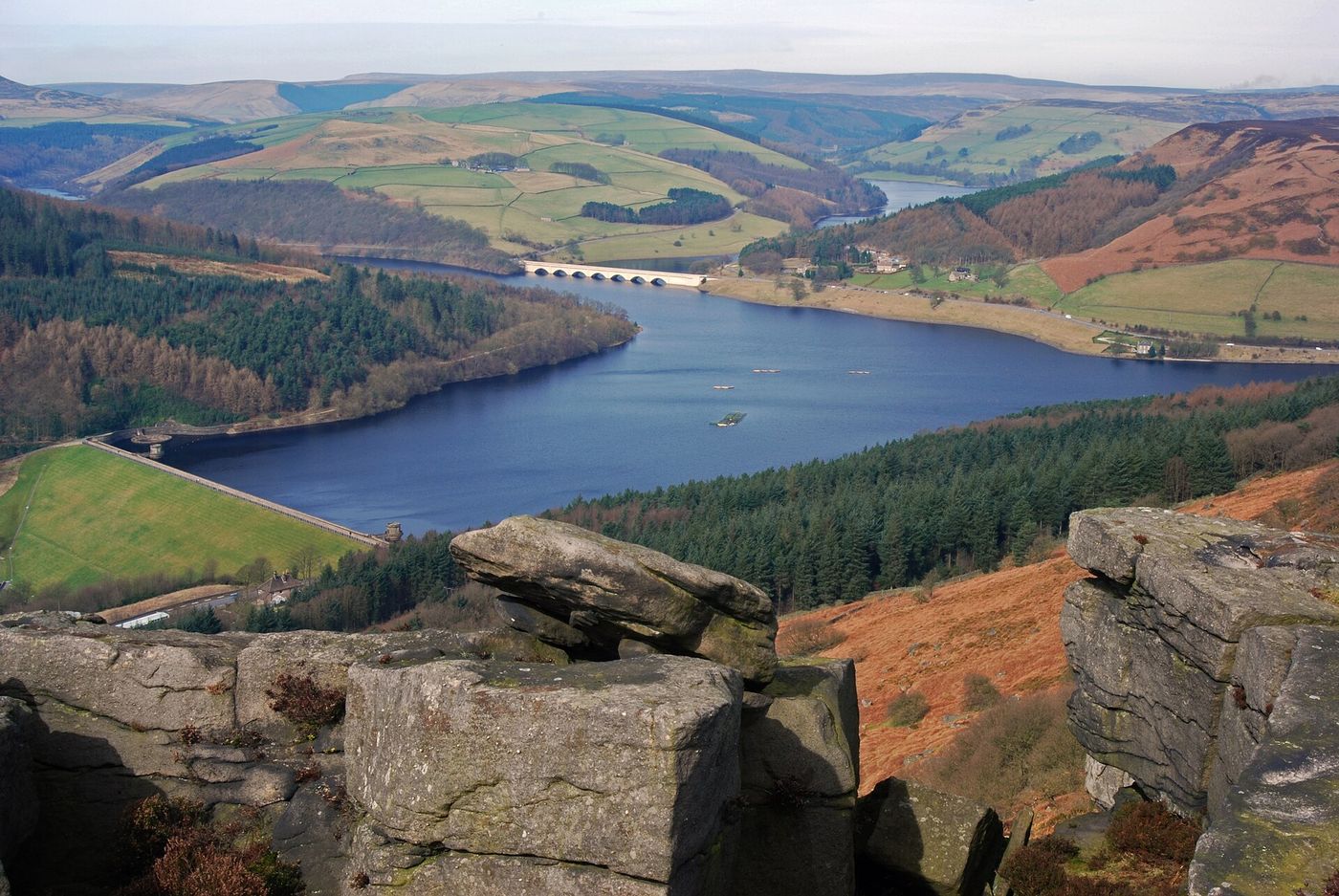 Ladybower reservoir in the Peak District, one of more than 40 schemes the book examines.
